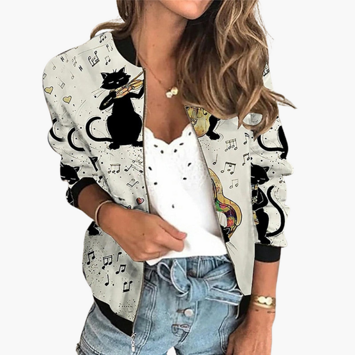 Bomberjacke für Damen – Leicht & Stylisch mit Blumenmuster