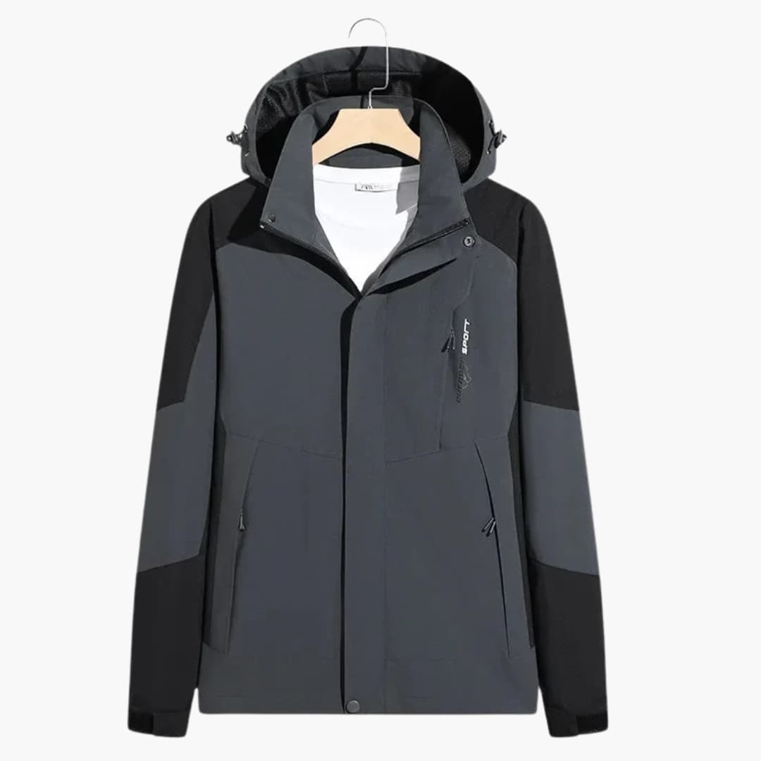 Unisex Skijacke mit Kapuze und Reißverschluss
