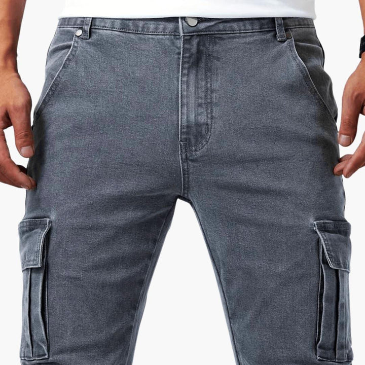 Stretch-Cargo-Jeans mit flexibler Passform für Herren - SchmiedeMode