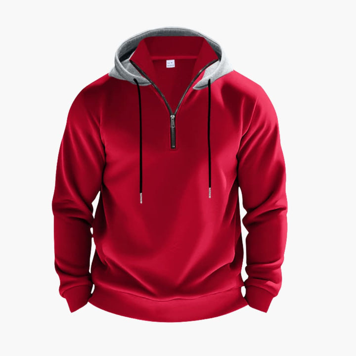 Herren Hoodie mit Reißverschluss und Kordelzugkapuze