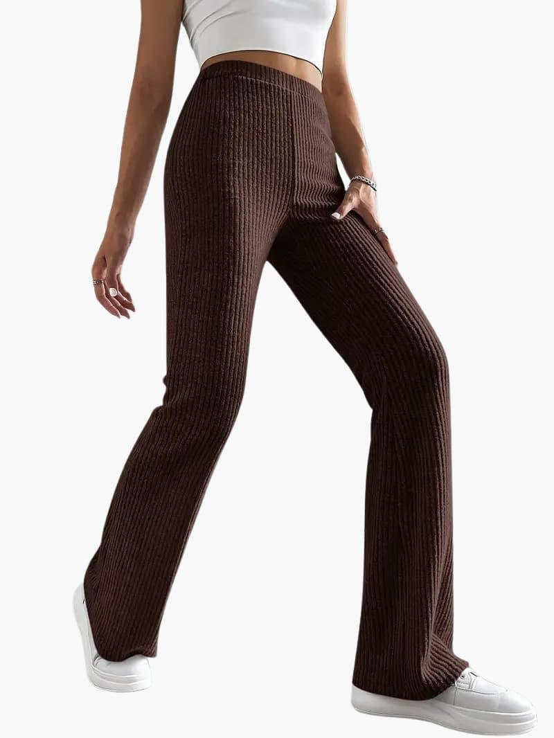 Lässige lange Hosen mit hoher Taille für Damen - SchmiedeMode