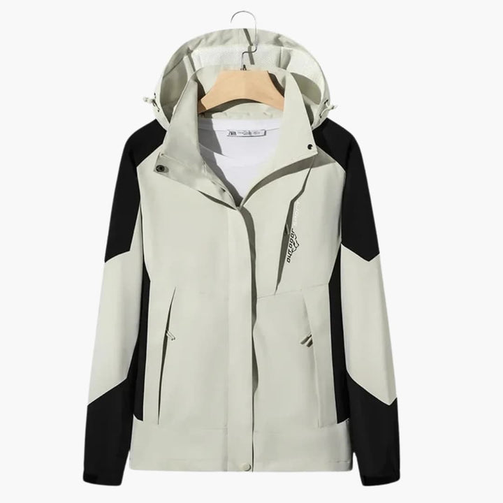 Unisex Skijacke mit Kapuze und Reißverschluss
