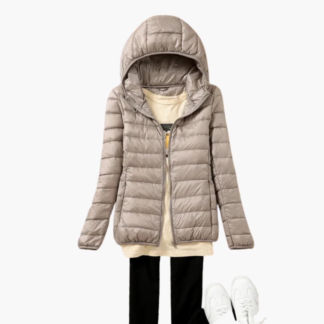 Ultraleichte Daunenjacke mit Kapuze für Damen