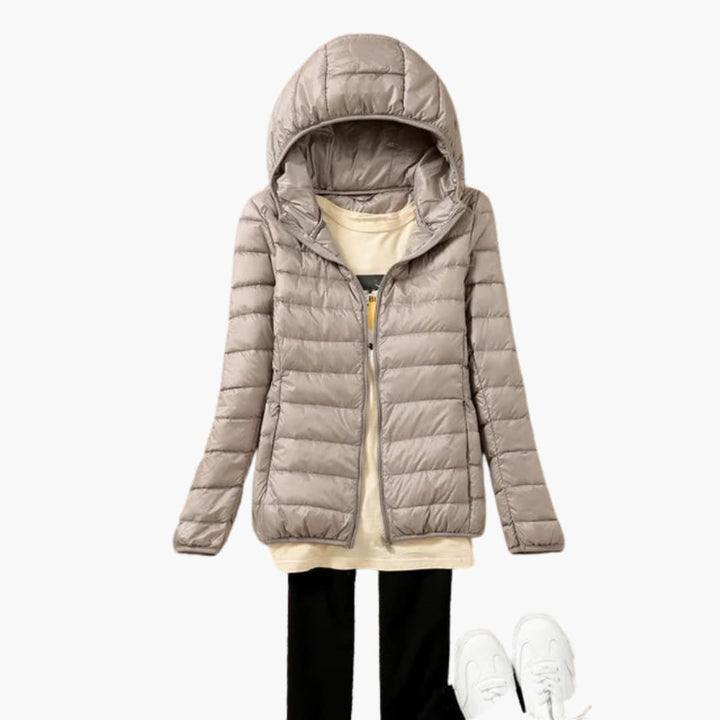 Ultraleichte Daunenjacke mit Kapuze für Damen