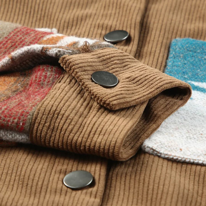 Damen Cordjacke mit Knopfleiste und Taschen
