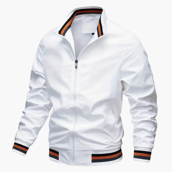 Herrenjacke mit Rippdetails und Frontreißverschluss