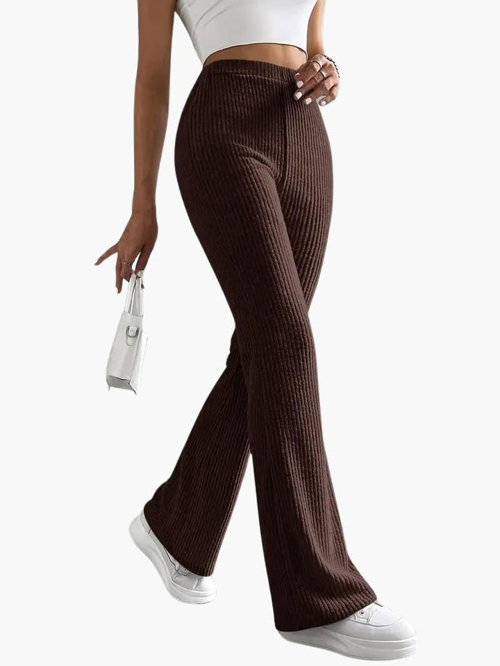 Lässige lange Hosen mit hoher Taille für Damen - SchmiedeMode