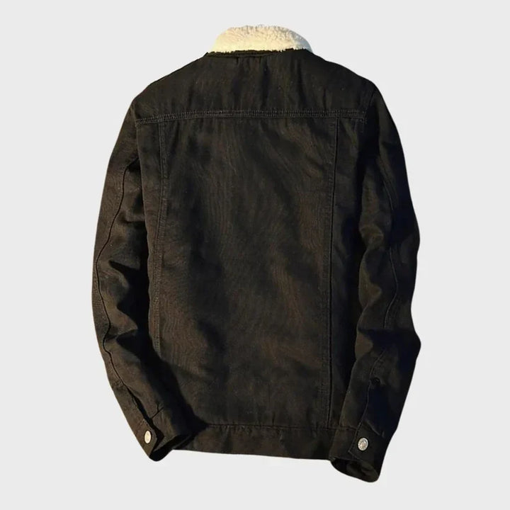 Herren Jeansjacke mit Knopfverschluss und Fleecefutter