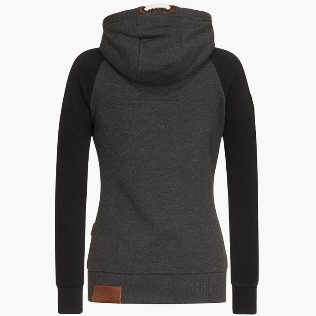 Damen Kapuzenjacke mit Reißverschluss und langen Ärmeln