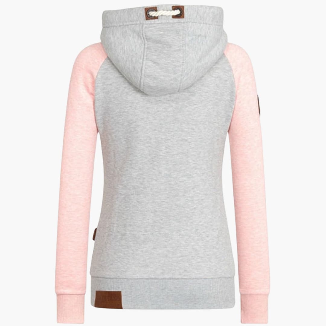 Damen Kapuzenjacke mit Reißverschluss und langen Ärmeln