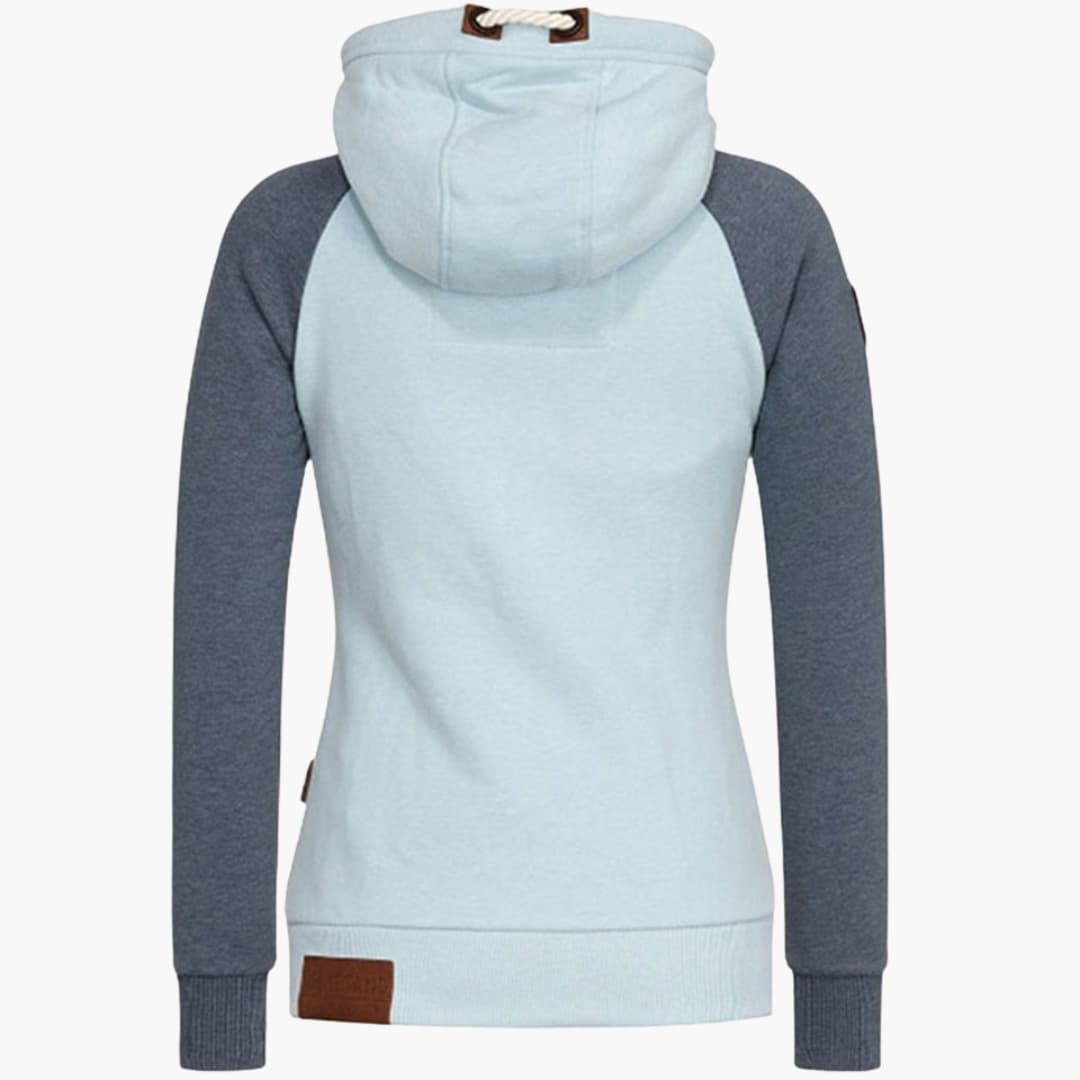 Damen Kapuzenjacke mit Reißverschluss und langen Ärmeln