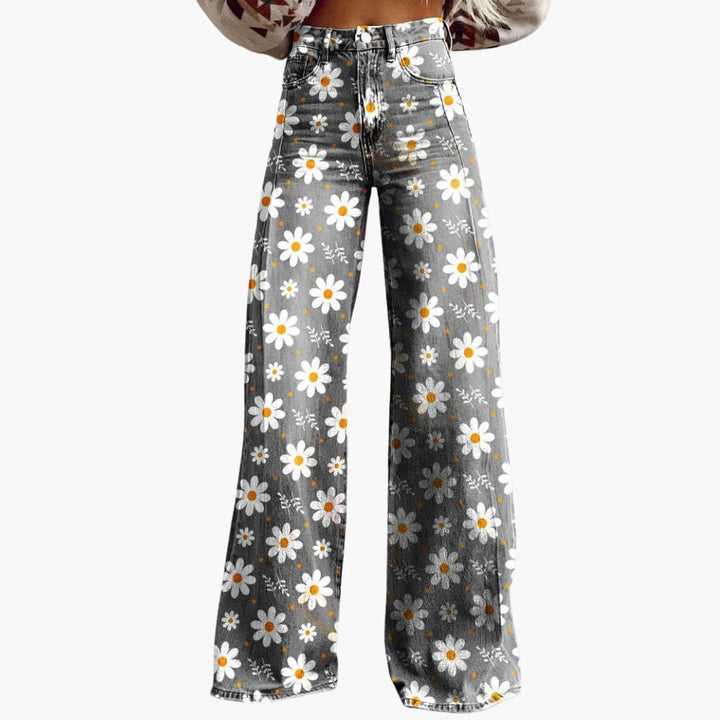 Damen Bedruckte Hose mit weitem Bein