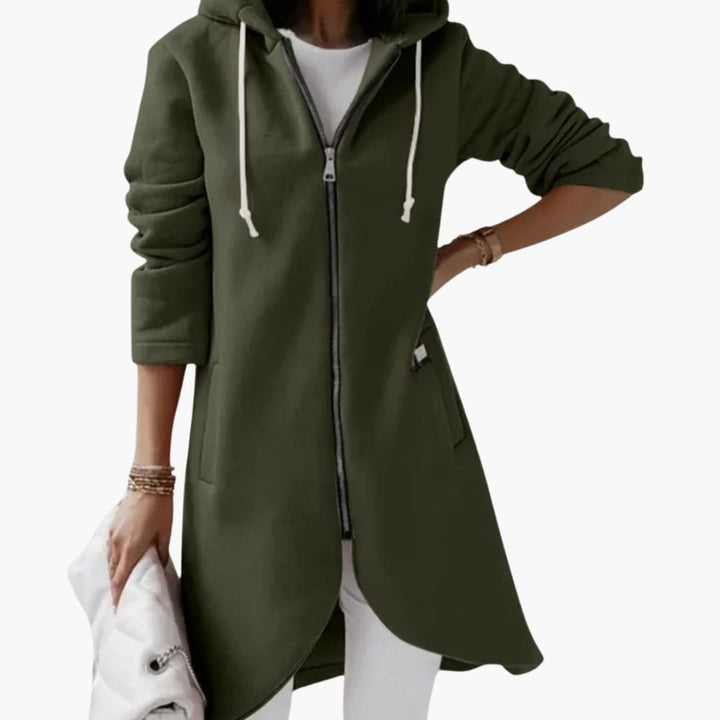 Damen Hoodie mit offener Front und langen Ärmeln