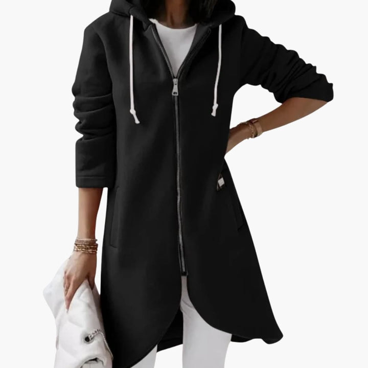 Damen Hoodie mit offener Front und langen Ärmeln