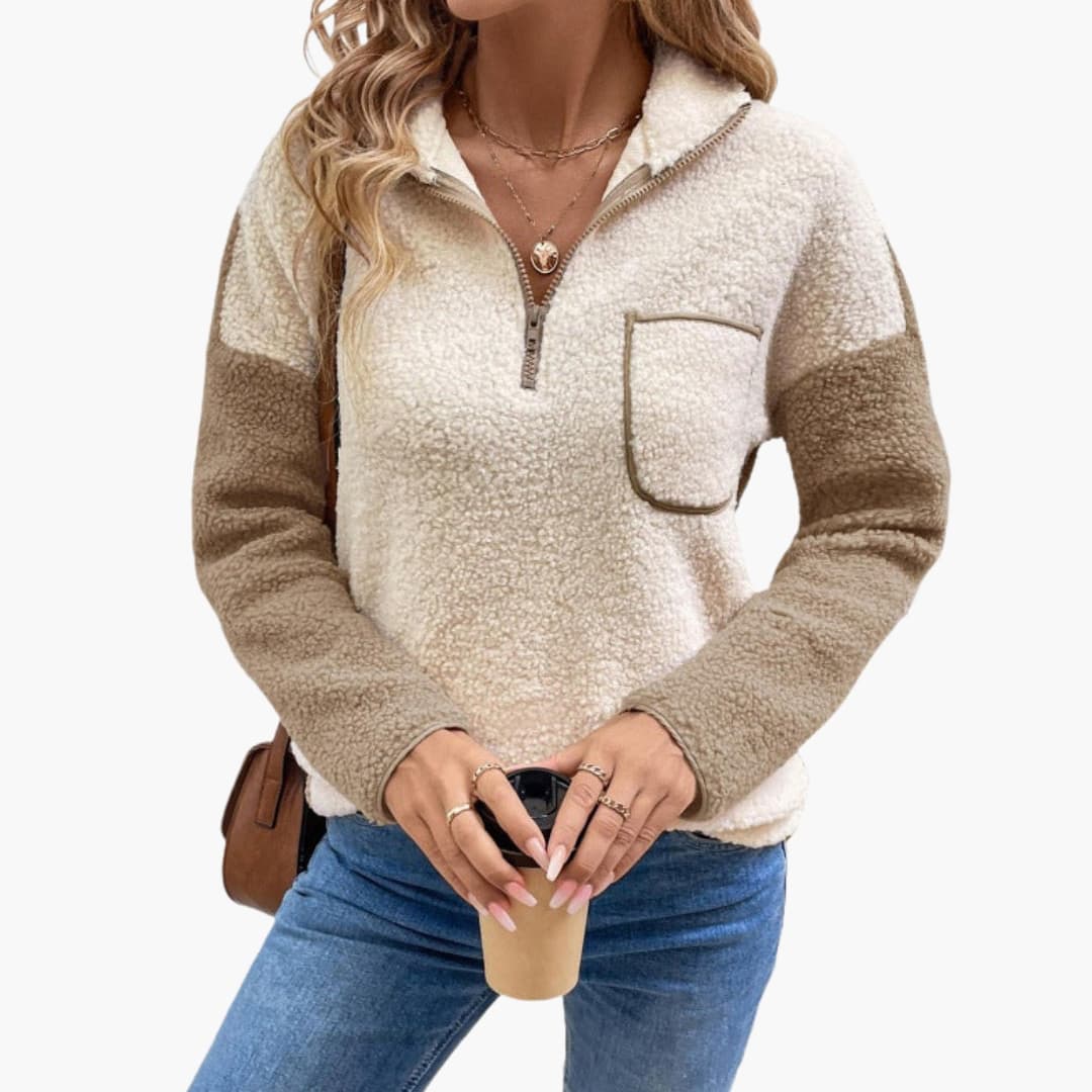 Damen Fleecepullover mit tasche