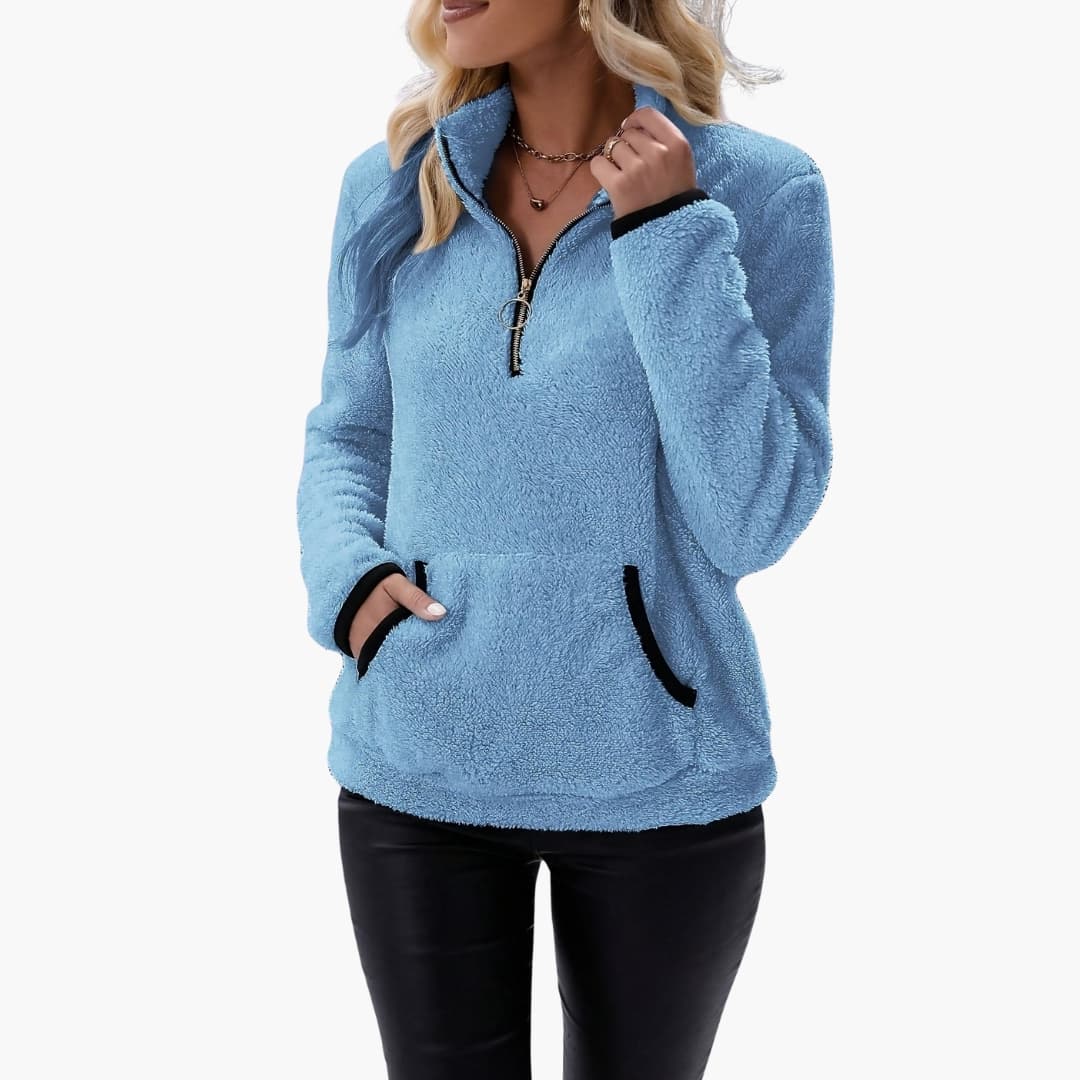 Damen Fleecepullover mit Halbzipp