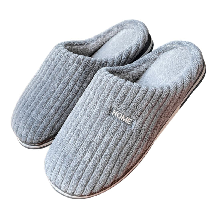 Damen Hausschuhe mit Rippoberfläche und Plüschfutter