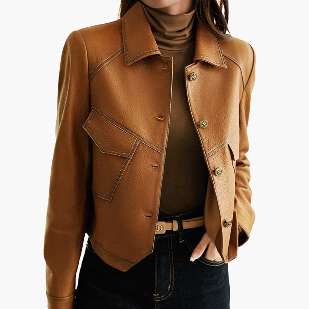 Damen Jacke Braun mit langen Ärmeln