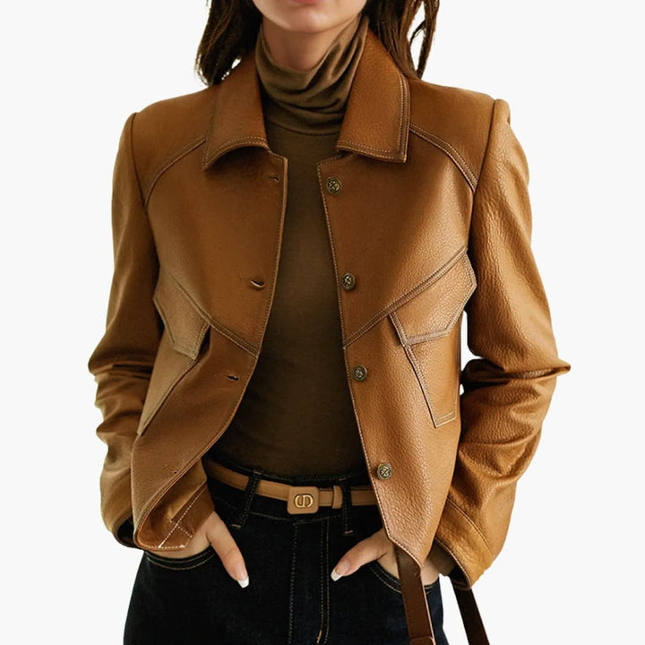 Damen Jacke Braun mit langen Ärmeln