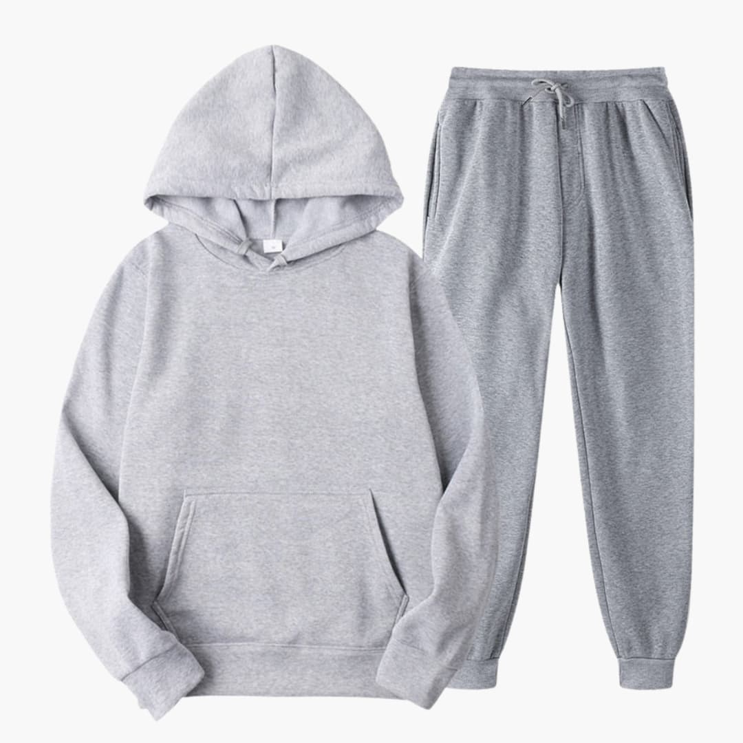 Damen Jogging Set mit Rundhalsausschnitt und Rippbund