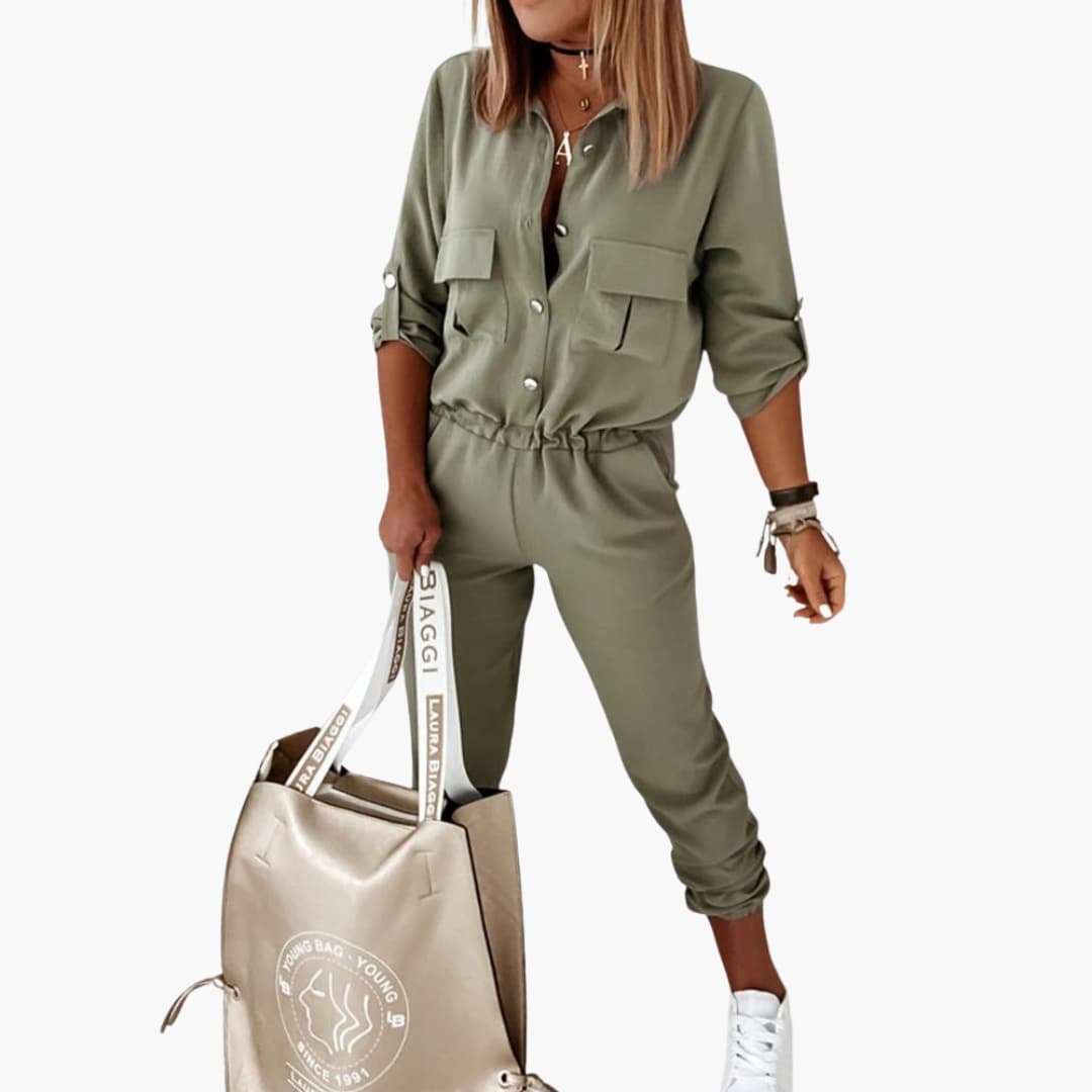 Damen Jumpsuit mit Knopfleiste