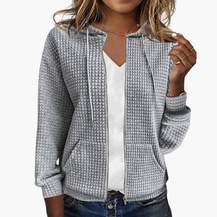 Damen Kapuzenjacke mit Reißverschluss und Kängurutaschen