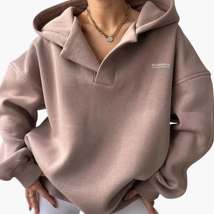 Damen Kapuzenpullover mit Kapuze und überschnittenen Schultern