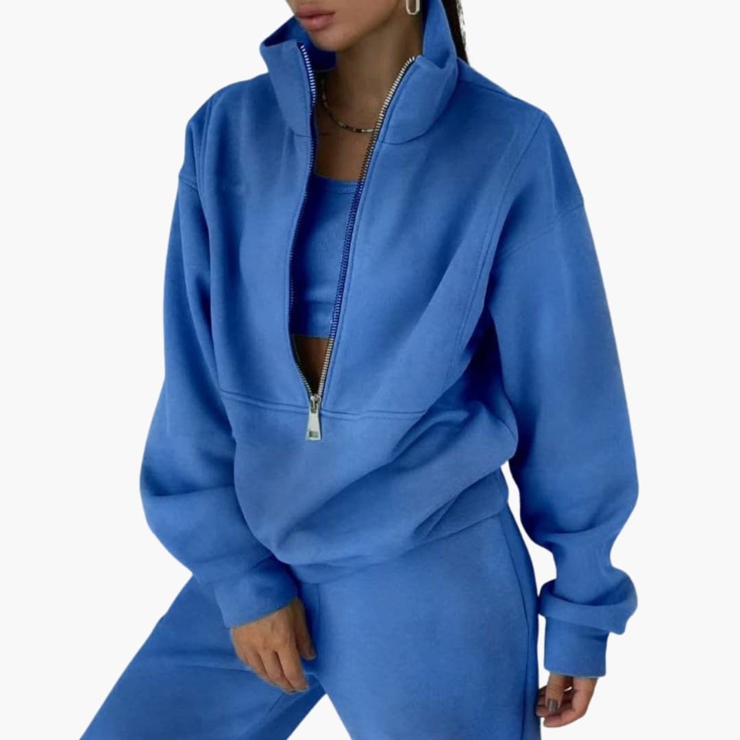 Damen Lounge Set mit Half Zip Sweatshirt