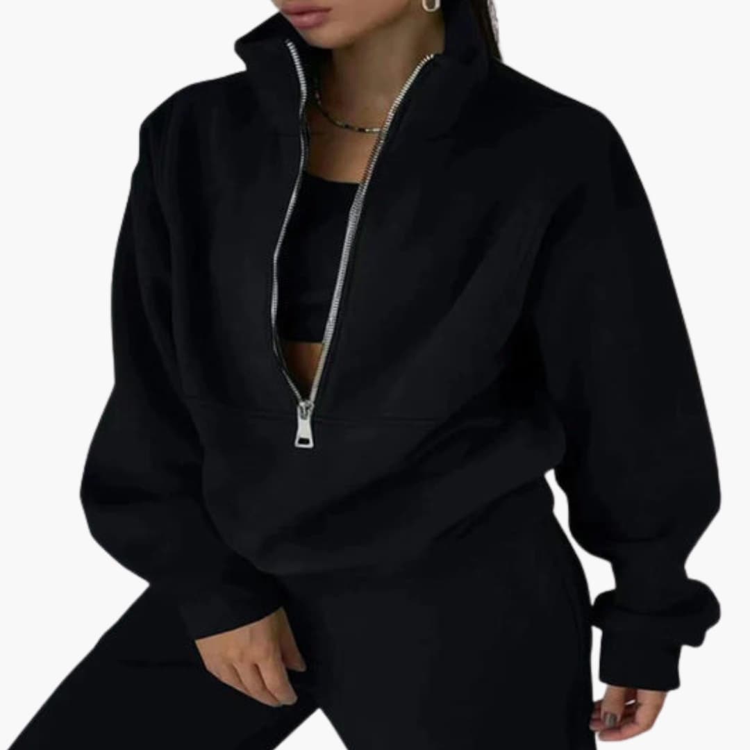 Damen Lounge Set mit Half Zip Sweatshirt