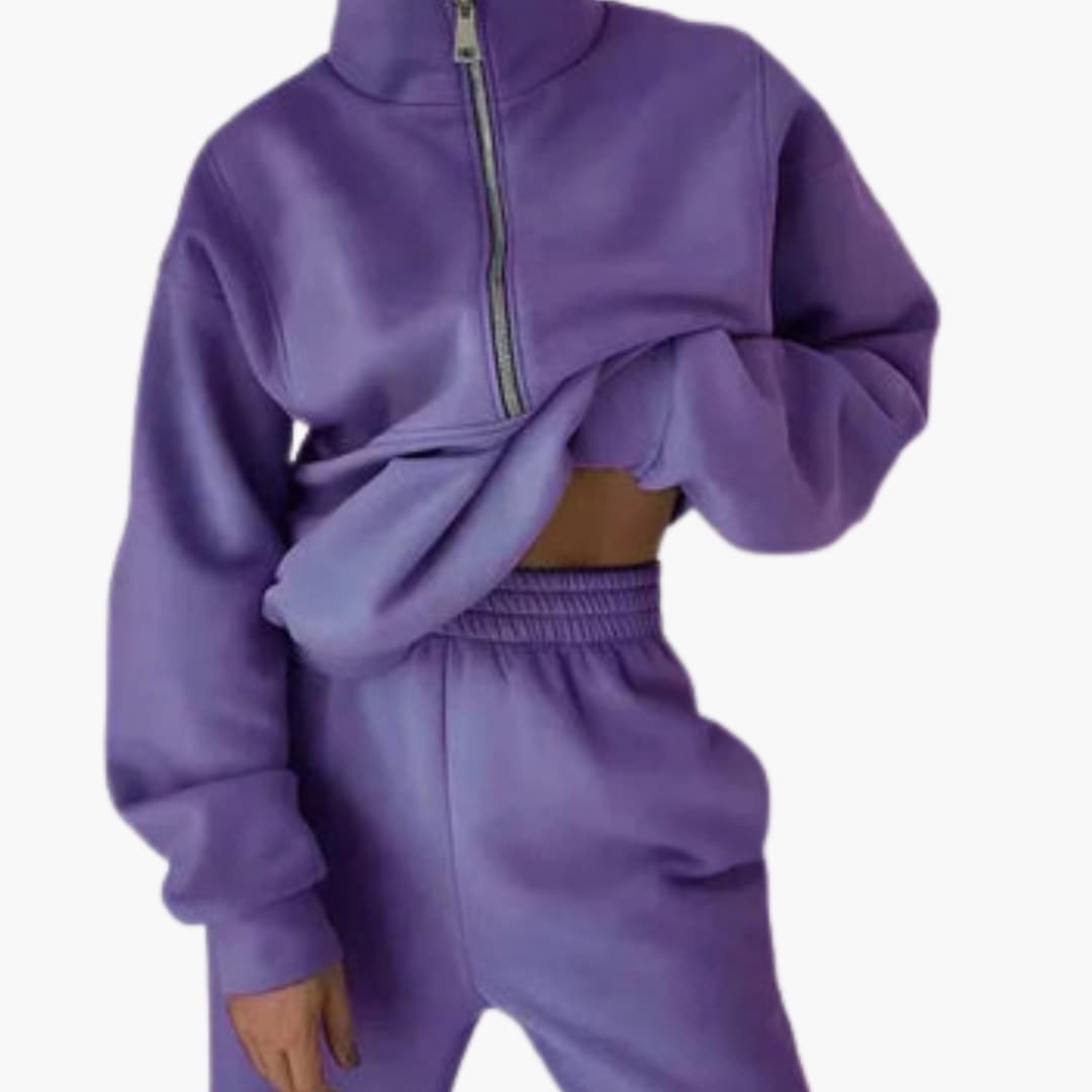 Damen Lounge Set mit Half Zip Sweatshirt