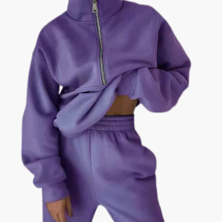 Damen Lounge Set mit Half Zip Sweatshirt