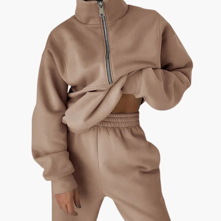 Damen Lounge Set mit Half Zip Sweatshirt