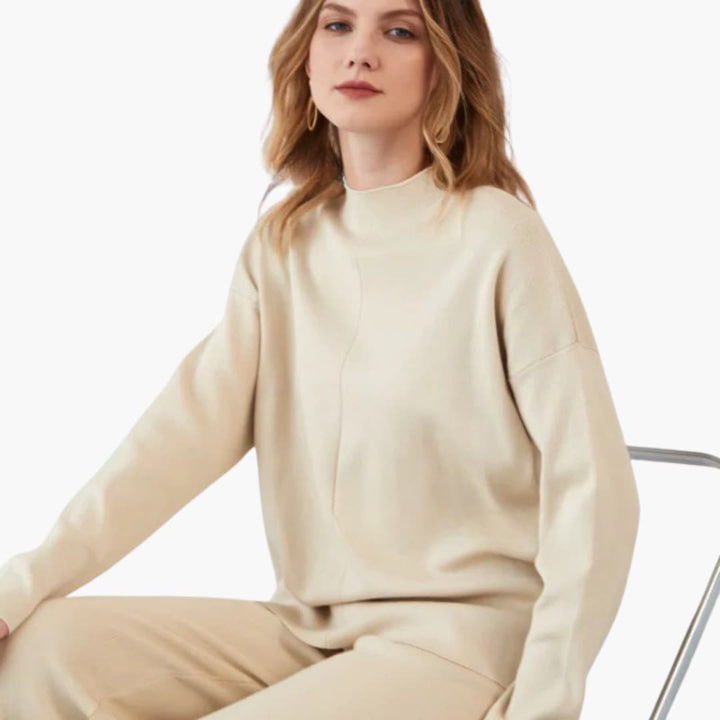 Damen Loungewear Set mit Pullover und weitem Bein Hosen
