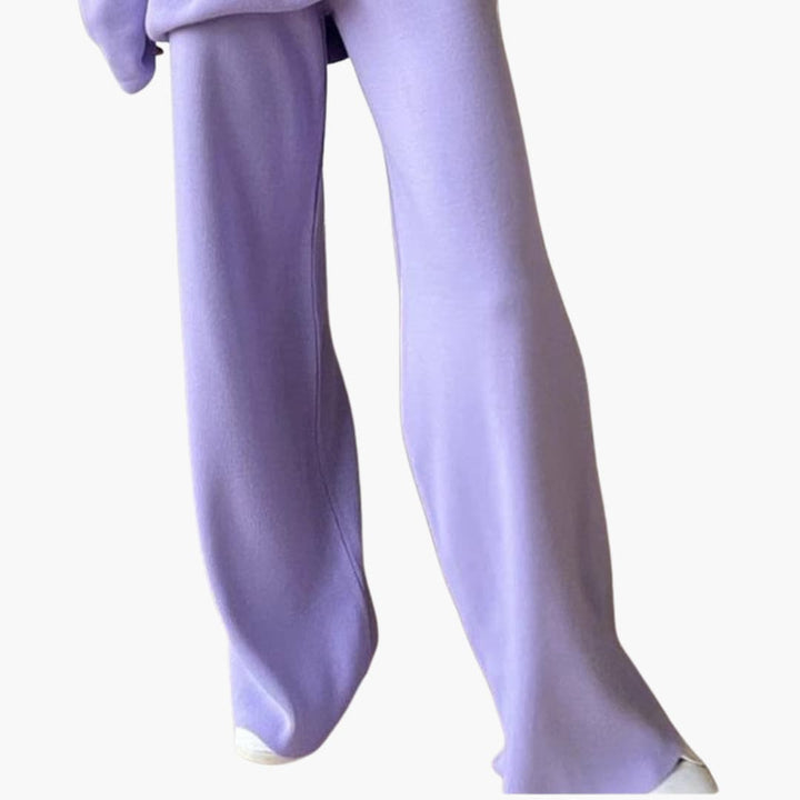 Damen Loungewear Set mit Pullover und weitem Bein Hosen