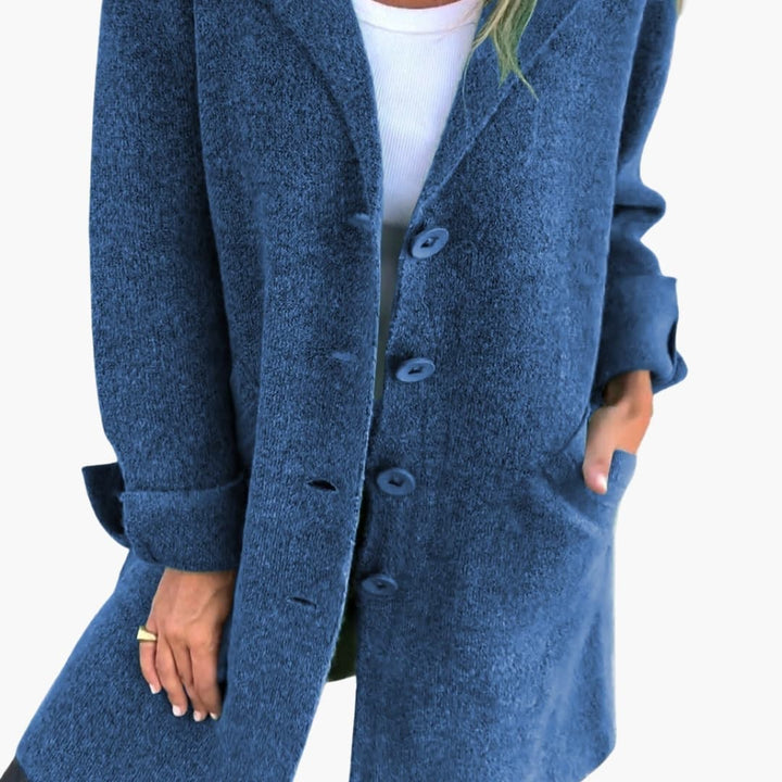 Damen Mantel mit Knopfverschluss und Vordertaschen
