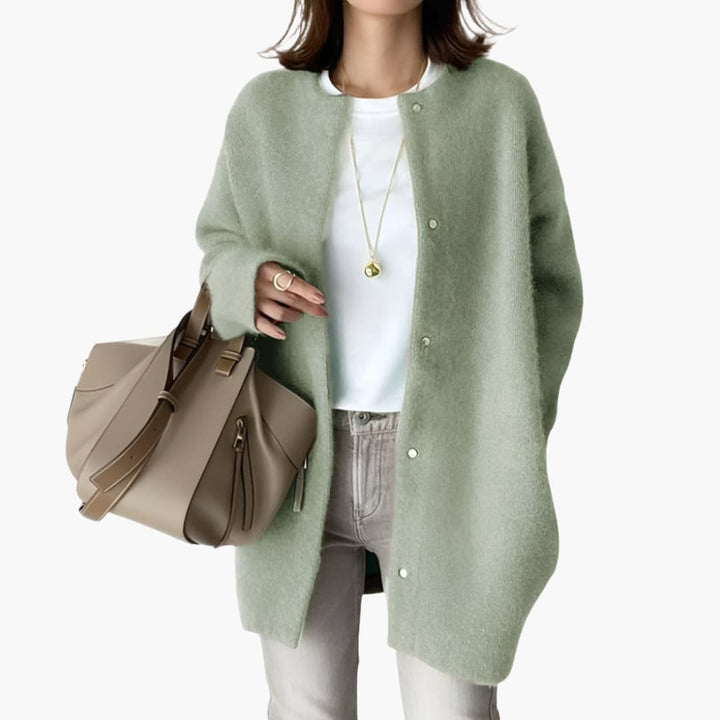 Damen Oversize Strickjacke mit langen Ärmeln