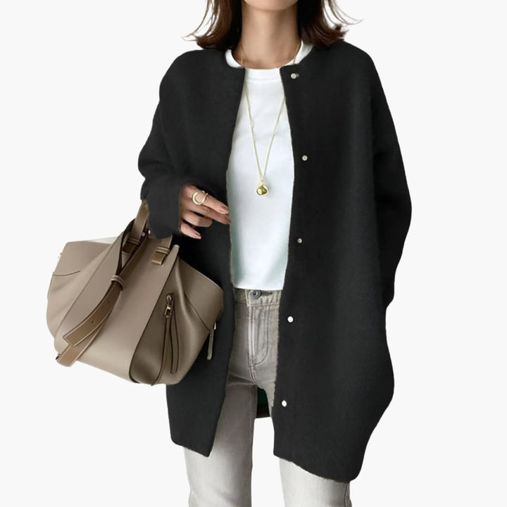 Damen Oversize Strickjacke mit langen Ärmeln