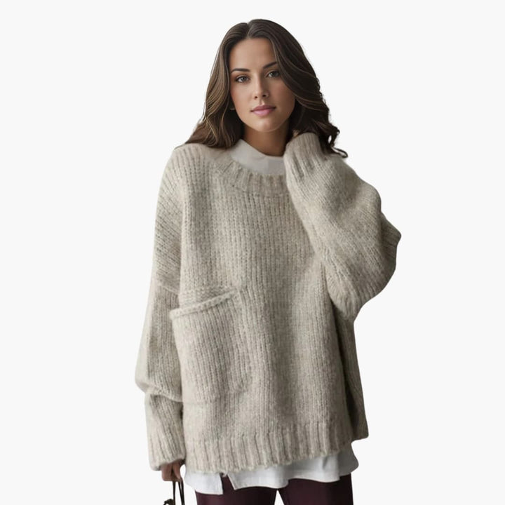 Damen Oversize Pullover mit Strukturiertem Strick