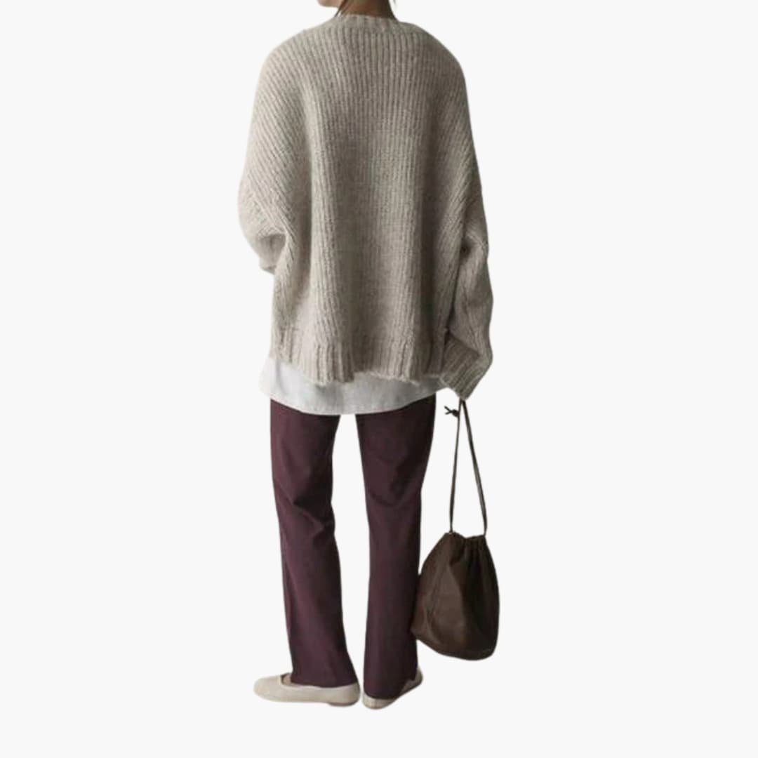 Damen Oversize Pullover mit Strukturiertem Strick