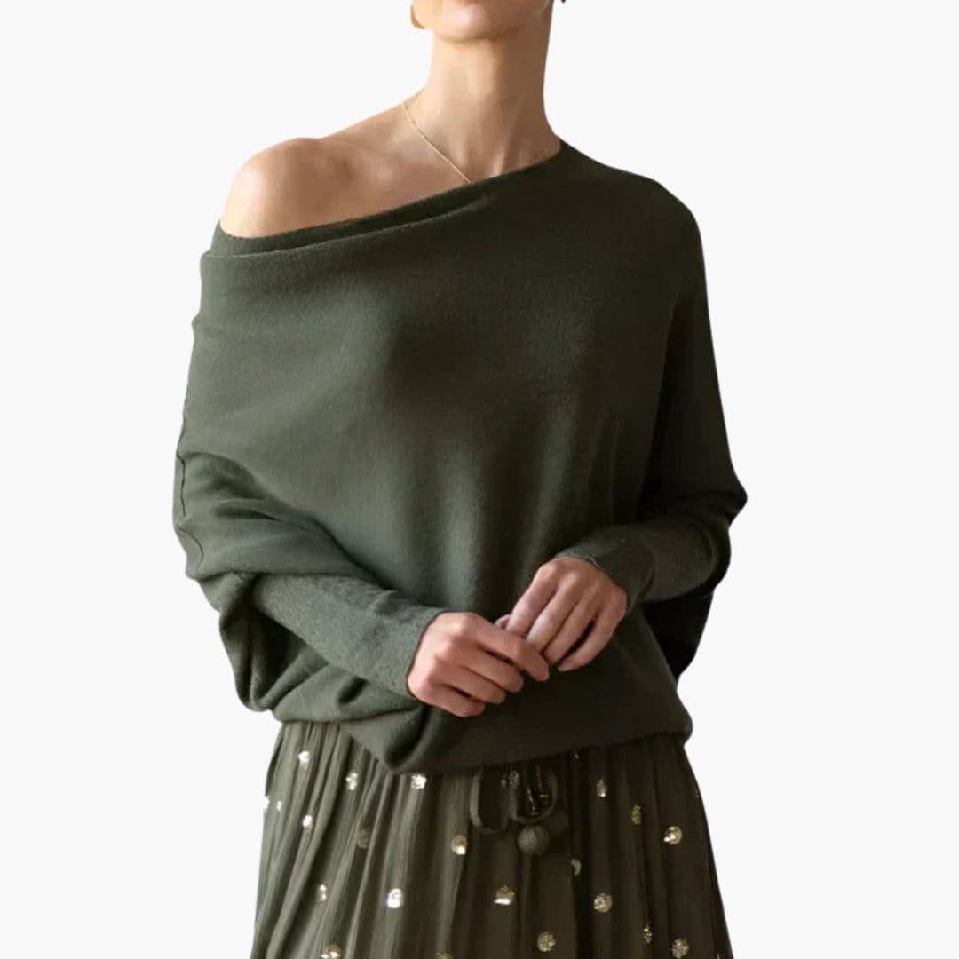 Damen Oversize Pullover mit weitem Ausschnitt