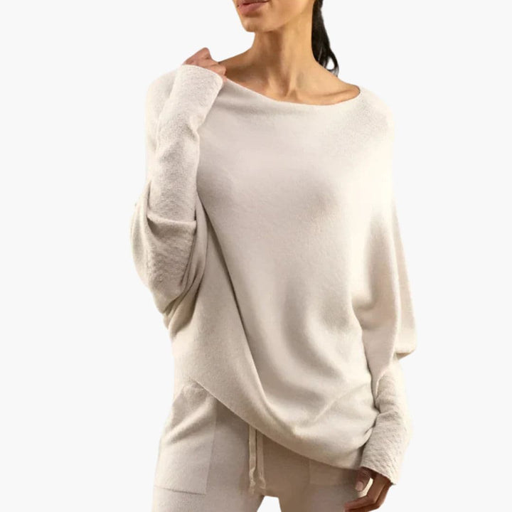 Damen Oversize Pullover mit weitem Ausschnitt
