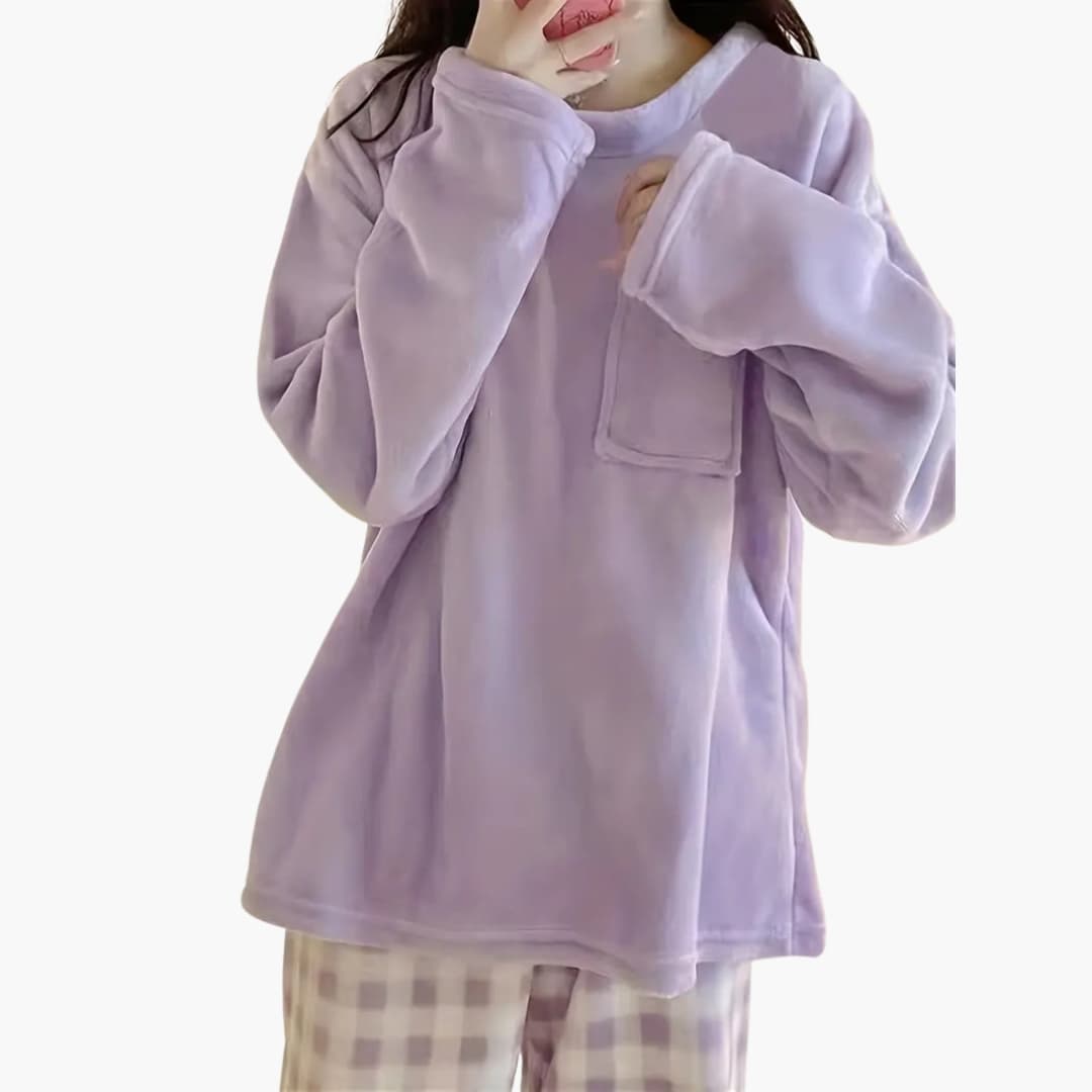 Damen Pyjama Set mit Langarmshirt und Hose