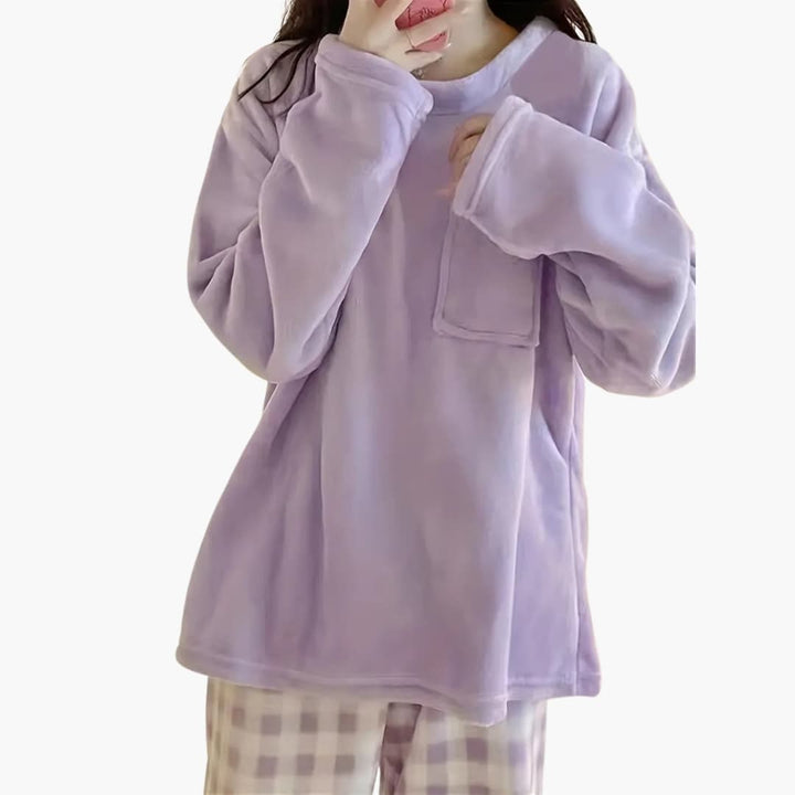 Damen Pyjama Set mit Langarmshirt und Hose