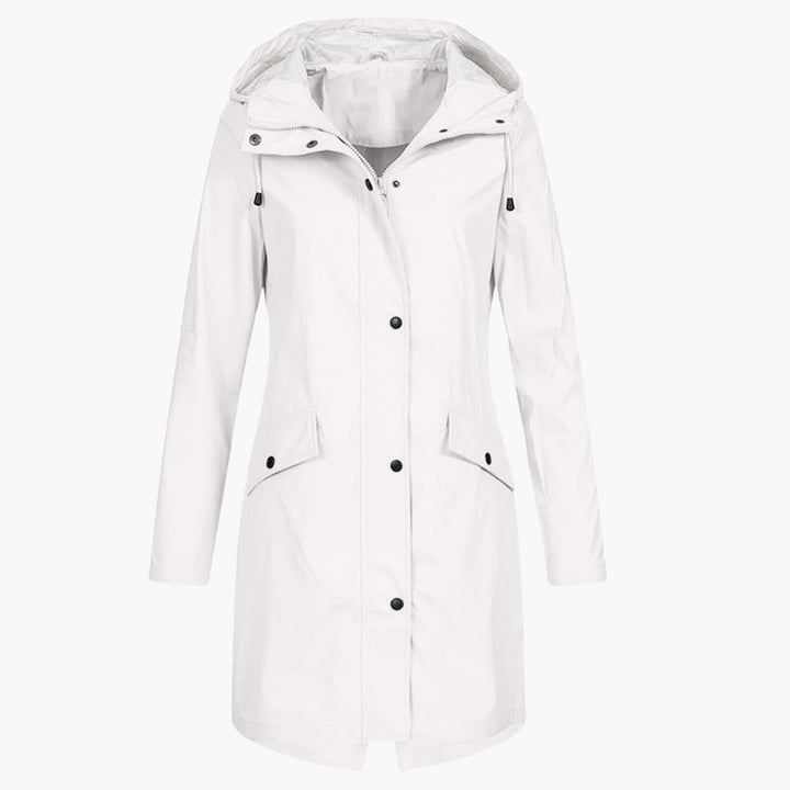 Damen Regenjacke mit Kapuze und Vordertaschen