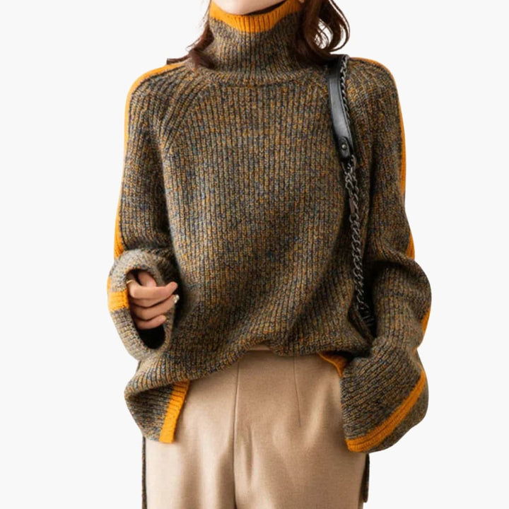 Damen Rollkragenpullover Strick - Langarm Pullover