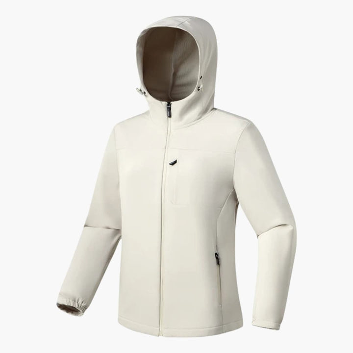 Damen Softshelljacke mit Kapuze und Reißverschluss