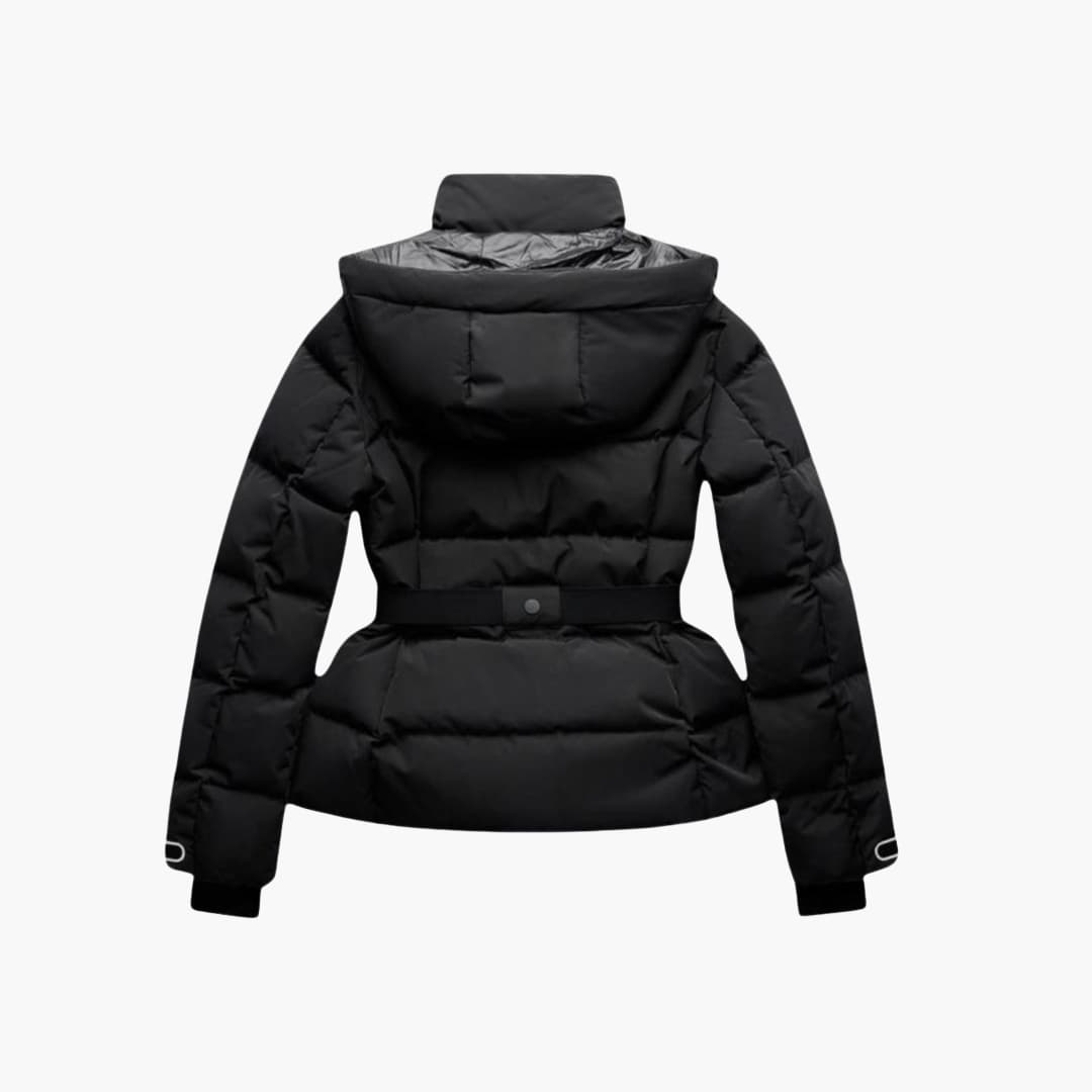 Damen Steppjacke mit Gürtel und hohem Kragen