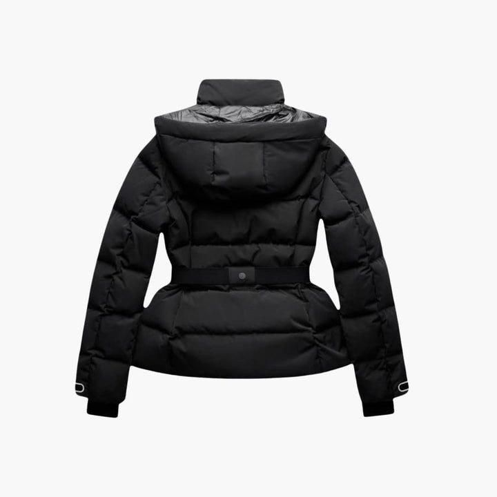 Damen Steppjacke mit Gürtel und hohem Kragen