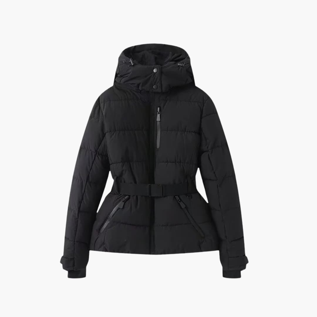 Damen Steppjacke mit Kapuze und Reißverschlusstaschen