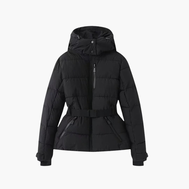 Damen Steppjacke mit Kapuze und Reißverschlusstaschen
